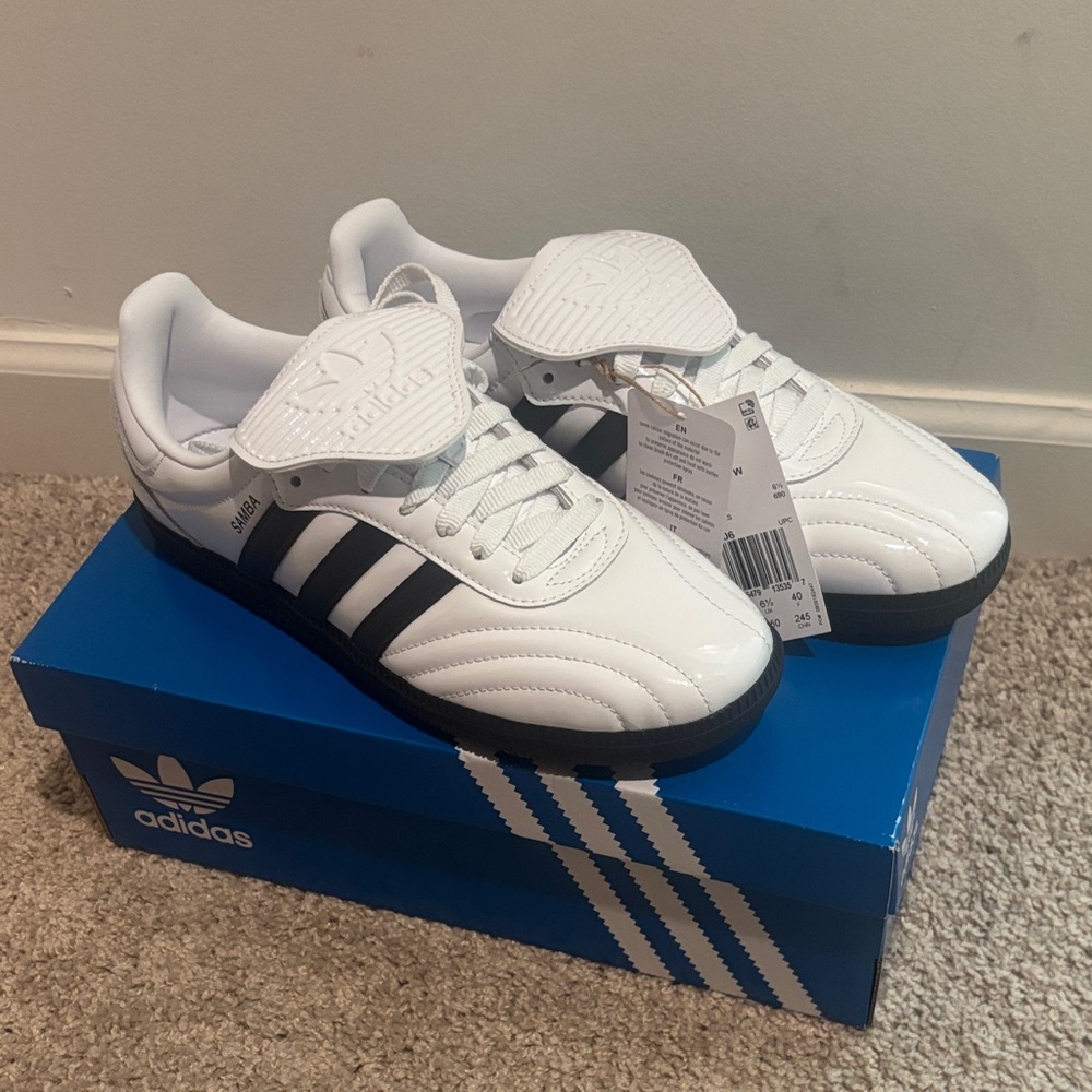 Adidas Classic White and Black Trainers